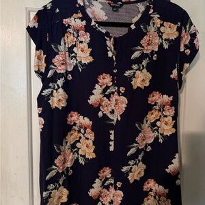 Buffalo David Bitton Navy Floral Women's Blouse